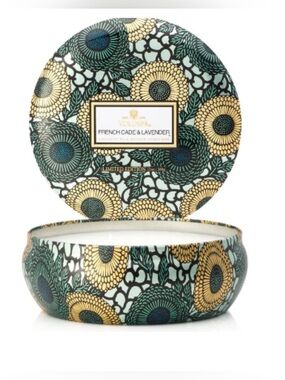 Voluspa French Cade & Lavender Limited 3 Wick Candle in Decorative Tin